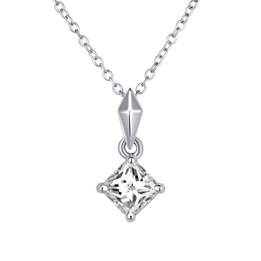 Silver 925 Diamond 1 Carat Moissanite Diamond 16" Necklace. MHN00005-1CT