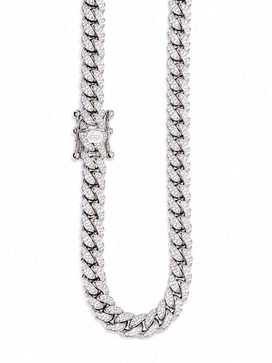 CHAIN - CURB LINK MICRO PAVE STONES 9MM