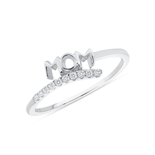 Silver 925 Cubic Zirconia Mom Ring. DTR0823