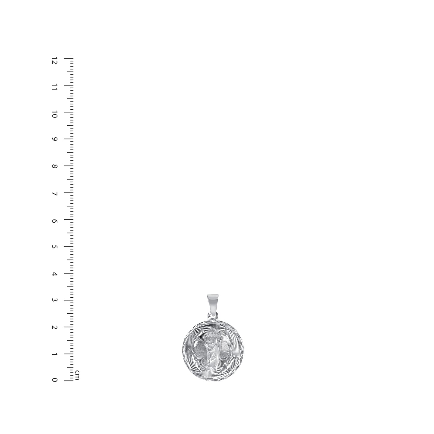 Silver 925 Virgin Mary and San Judas Diamond Cut Medium Round Shape Pendant. MEDA103-M