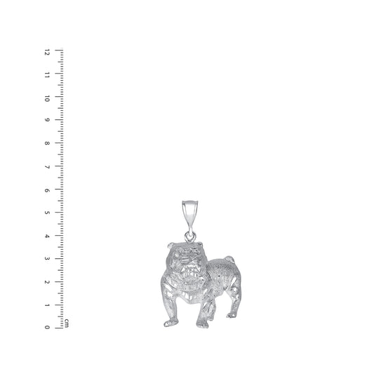 Silver 925 Bulldog Pave Cut Pendant. BULLDOG01