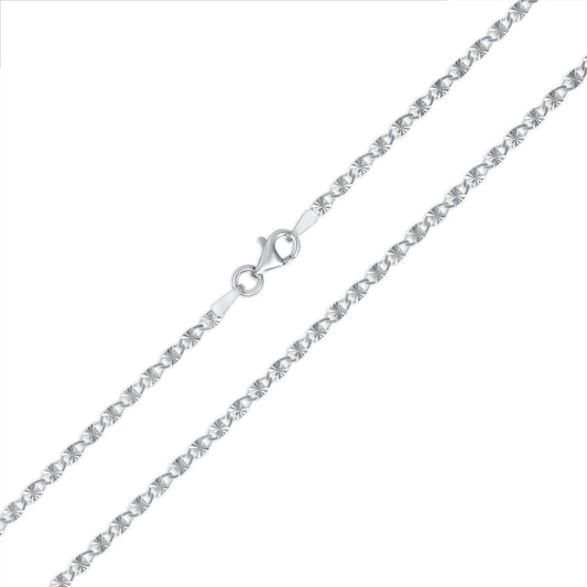 Silver 925 Valentino Star 2mm. 030 Chain. VALESTAR030