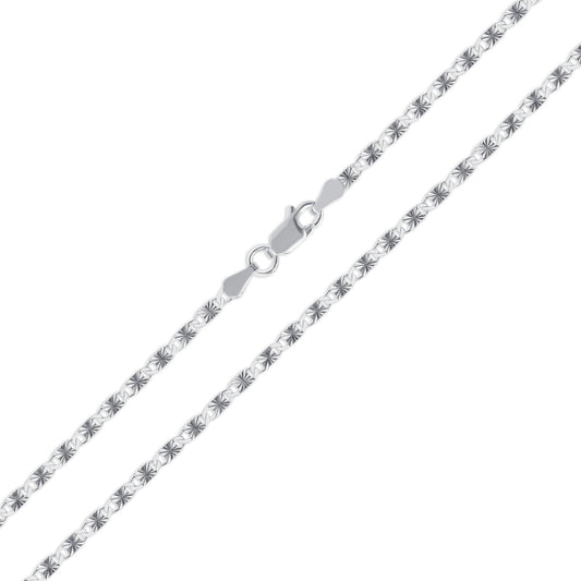 Silver 925 Valentino Star 2.5mm. 050 Chain. VALESTAR050