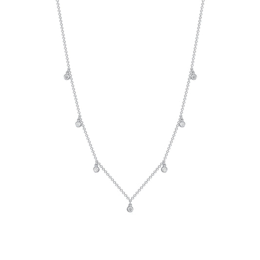 Sterling Silver Cubic Zirconia Round Charm Necklace. BN3871RHD