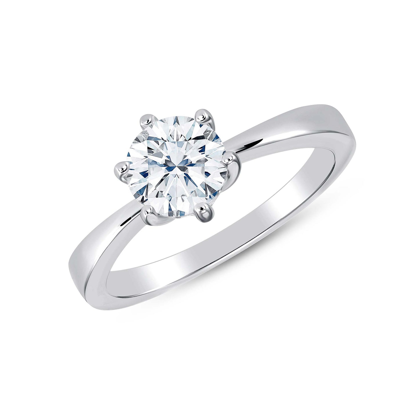 Sterling Silver Plain Single Solitaire Ring