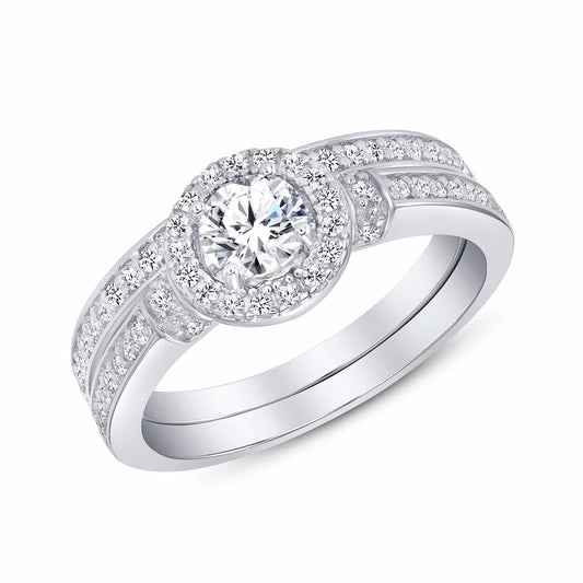 Sterling Silver 2 Piece Wedding Ring