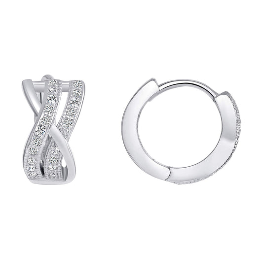 Sterling Silver Double Infinity Hoop Earring