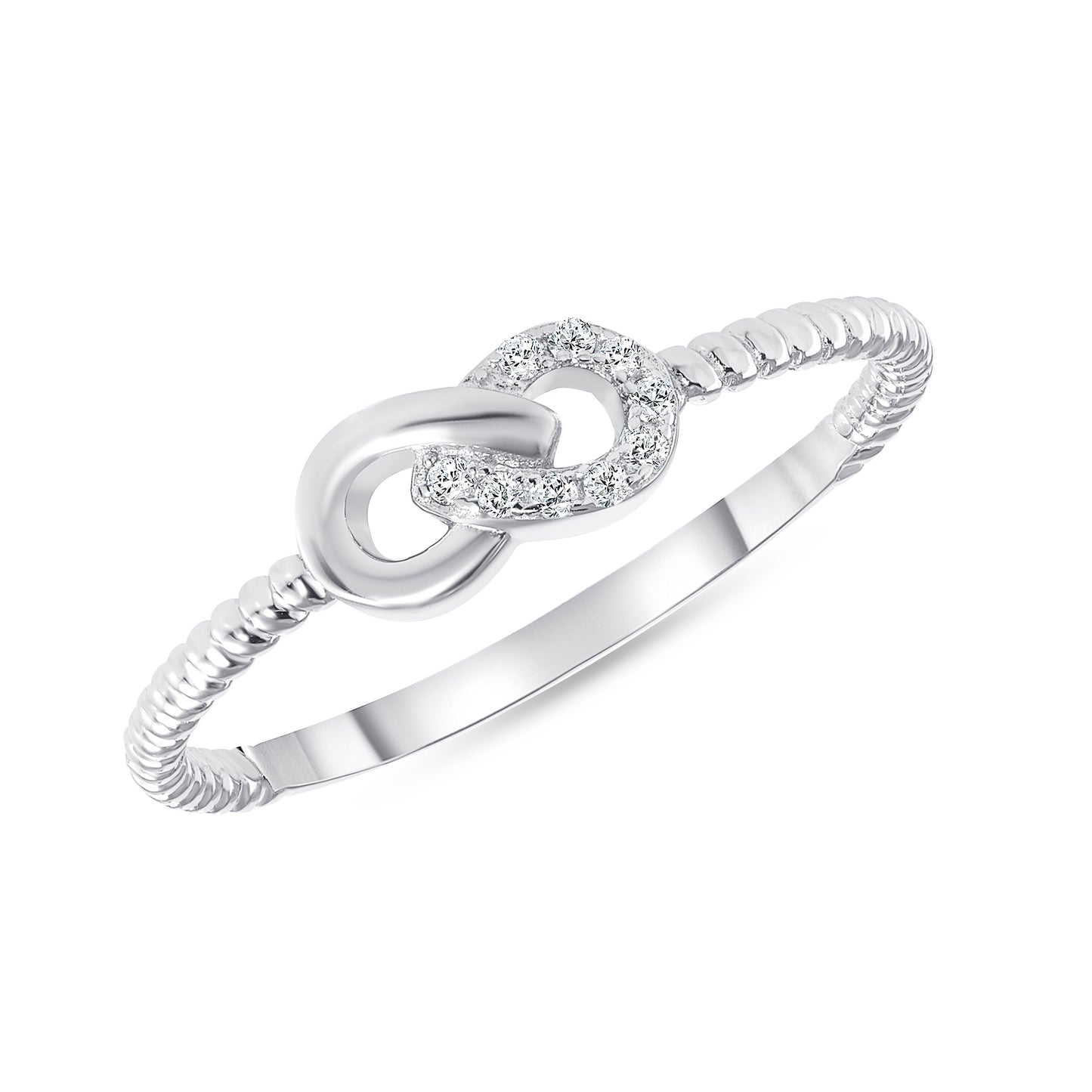 Silver 925 Rhodium Plated Infinity Cubic Zirconia Band CR00531