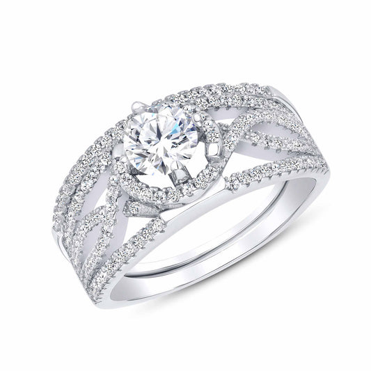 Sterling Silver 2 Piece Wedding Ring