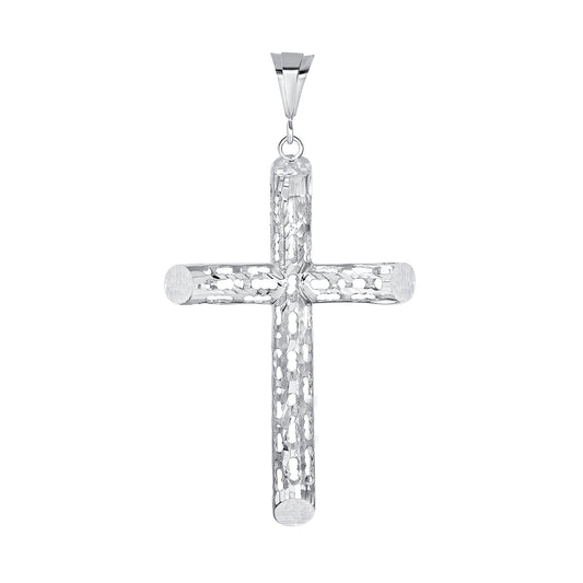 Sterling Silver Tube Fliggerie Cross Pendant