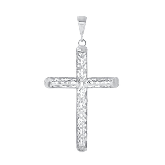 Sterling Silver Tube Fliggerie Cross Pendant