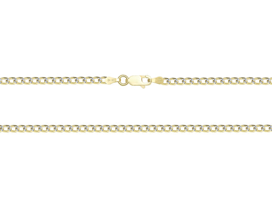 Sterling Silver Cuban 2 Tone Pave Chain