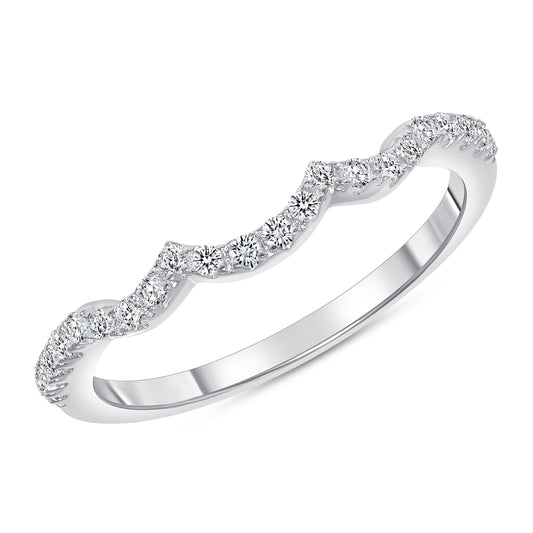 Silver 925 Rhodium Plated Cubic Zirconia Bridal Ring Set. DGR1588