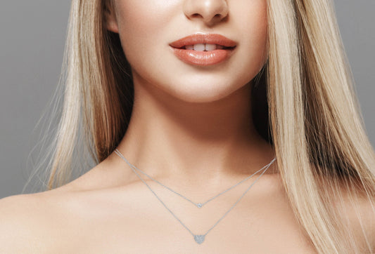 Sterling Silver One Row Bezzel & Micro Pave Heart