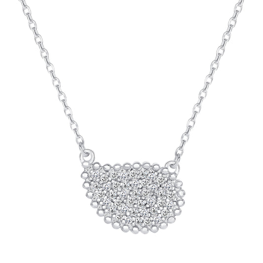 Silver 925 Rhodium Plated Tear Micro Pave Cubic Zirconia Set. SETDGN1016RHD