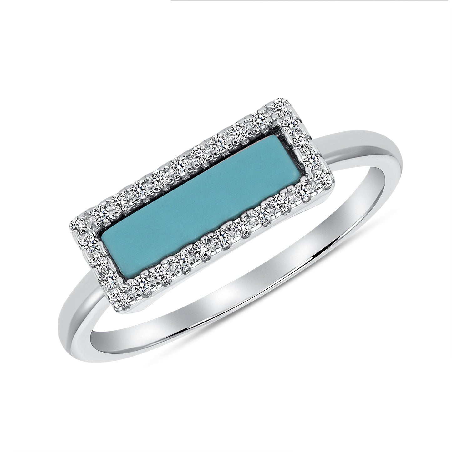 Sterling Silver Turquoise Rectangular Ring