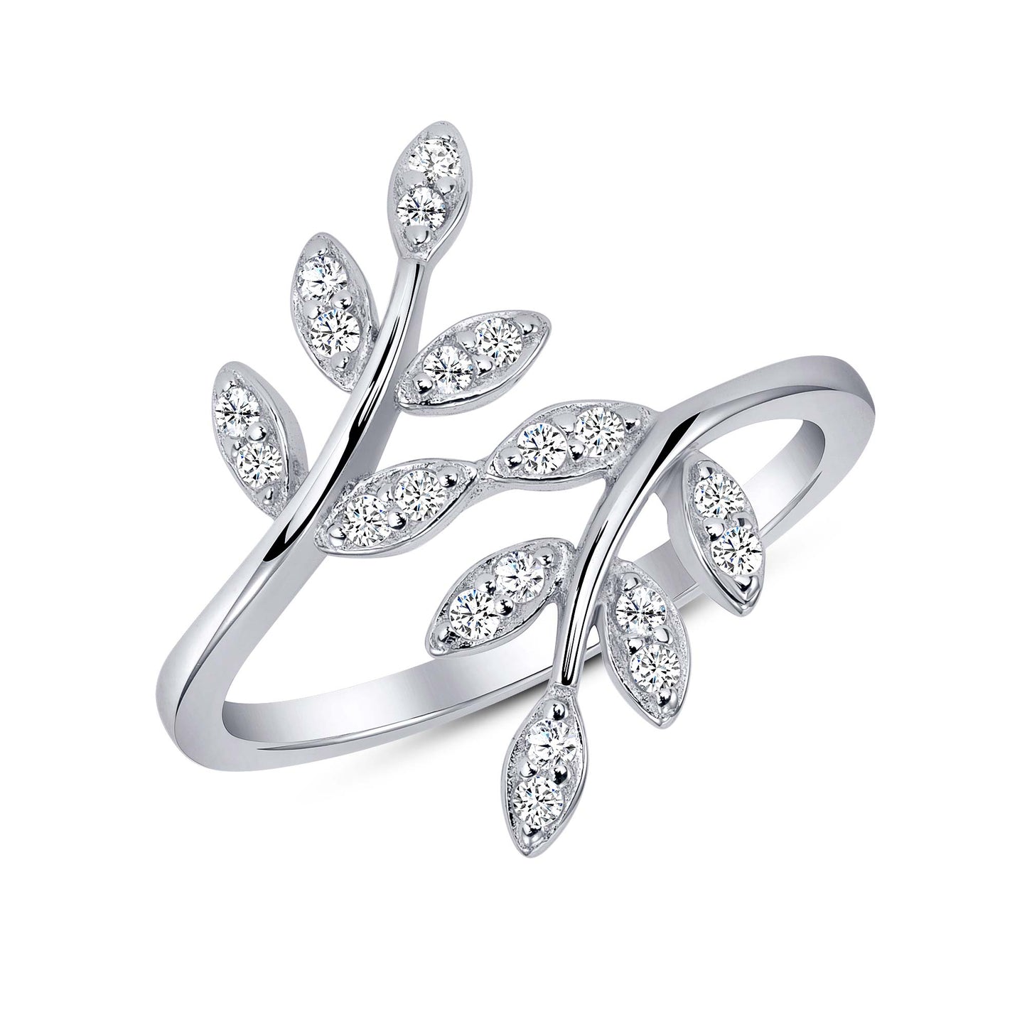 925 Sterling Silver Dainty Leaves Ring
