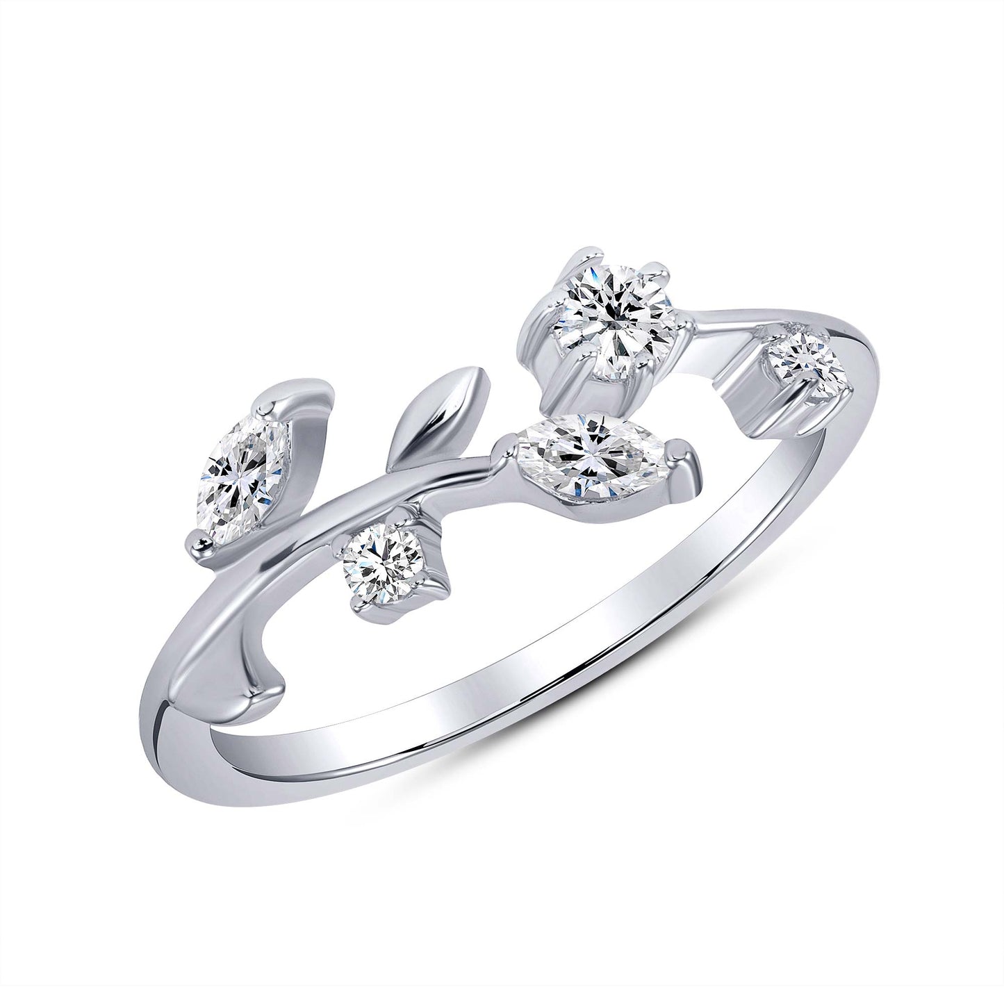 Sterling Silver Endless Marquise Cz Dainty Ring