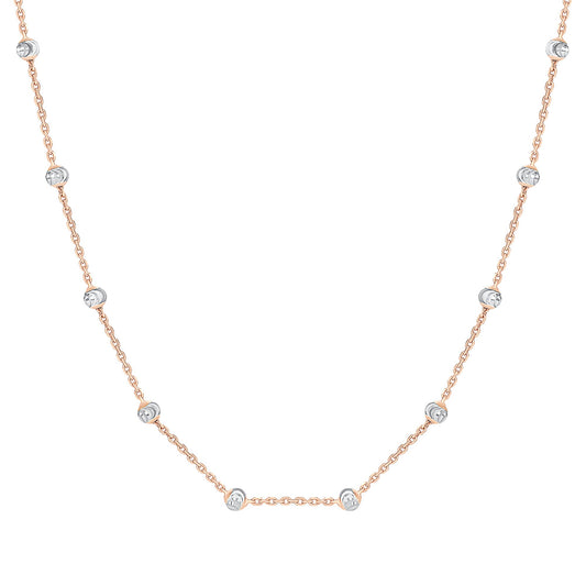 Silver 925 Rose Gold Plated 3 mm Round Moon Cut Bead Chain. EXTRND3RG