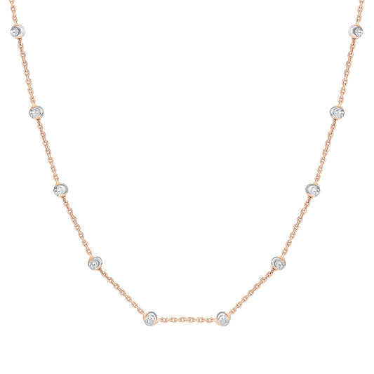 Silver 925 Rose Gold Plated 3 mm Round Moon Cut Bead Chain. EXTRND3RG