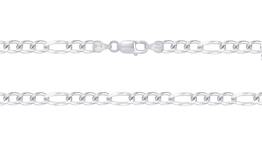 Silver 925 Figaro 6.6 mm 160 Chain. FIG160
