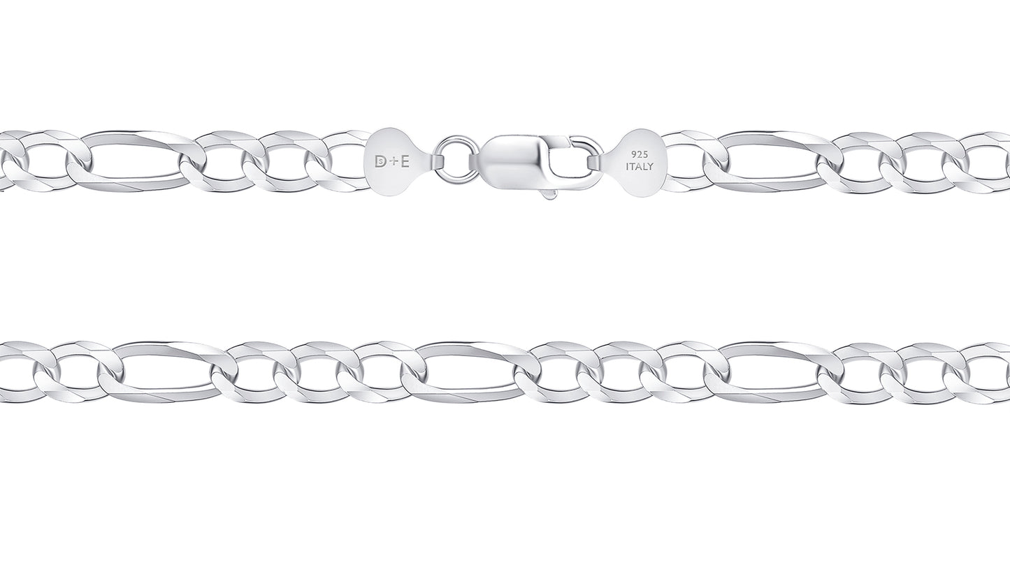 Silver 925 Figaro 8.9 mm 200 Chain. FIG200