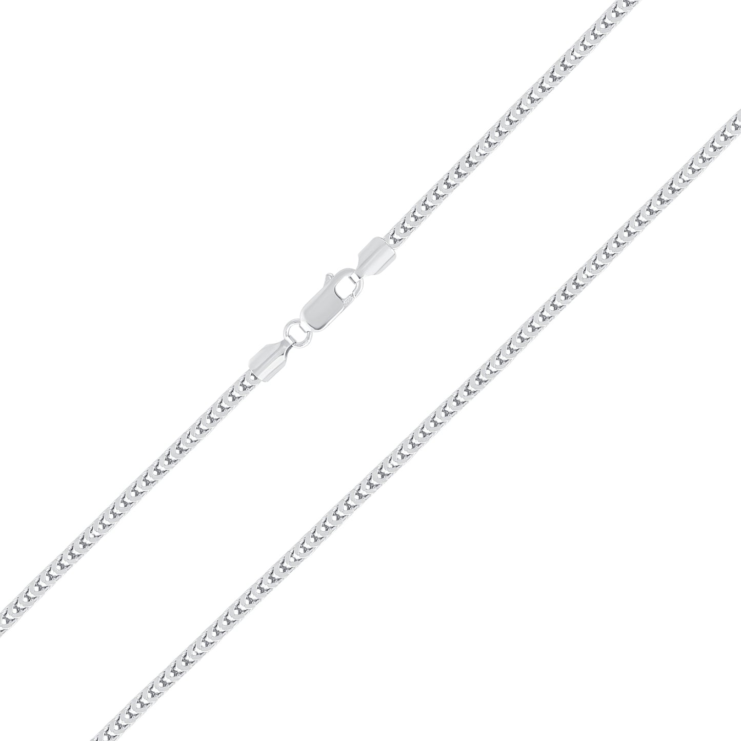 Silver 925 Rhodium Plated Franco Hollow Chain 3mm. FRANCOH070R