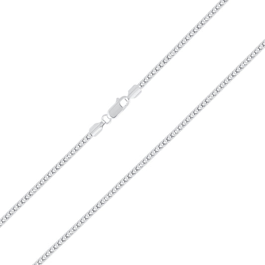 Silver 925 Rhodium Plated Franco Hollow Chain 3mm. FRANCOH070R