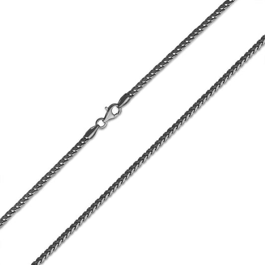 Silver 925 Rhodium Plated Franco Square Chain 2 mm. FRANCOSQ100R