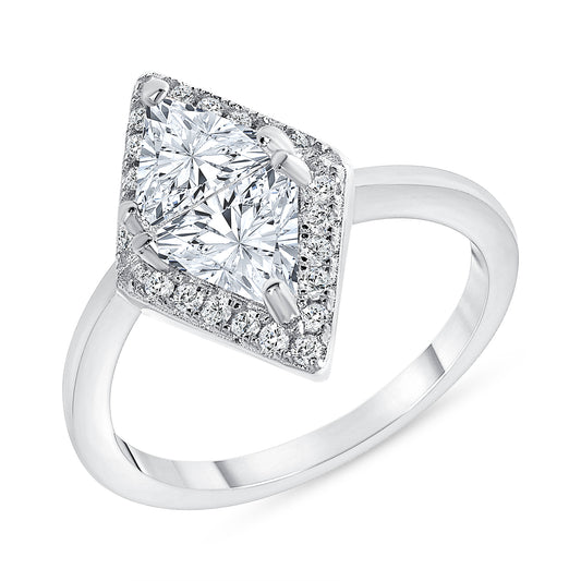 Silver 925 Rhodium Plated Cubic Zirconia Ring. GR10077