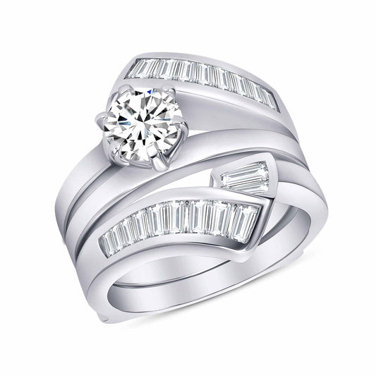 Sterling Silver 2 Piece Wedding Ring