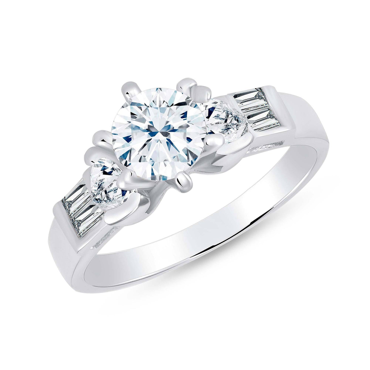 Sterling Silver Solitaire Cz Ring