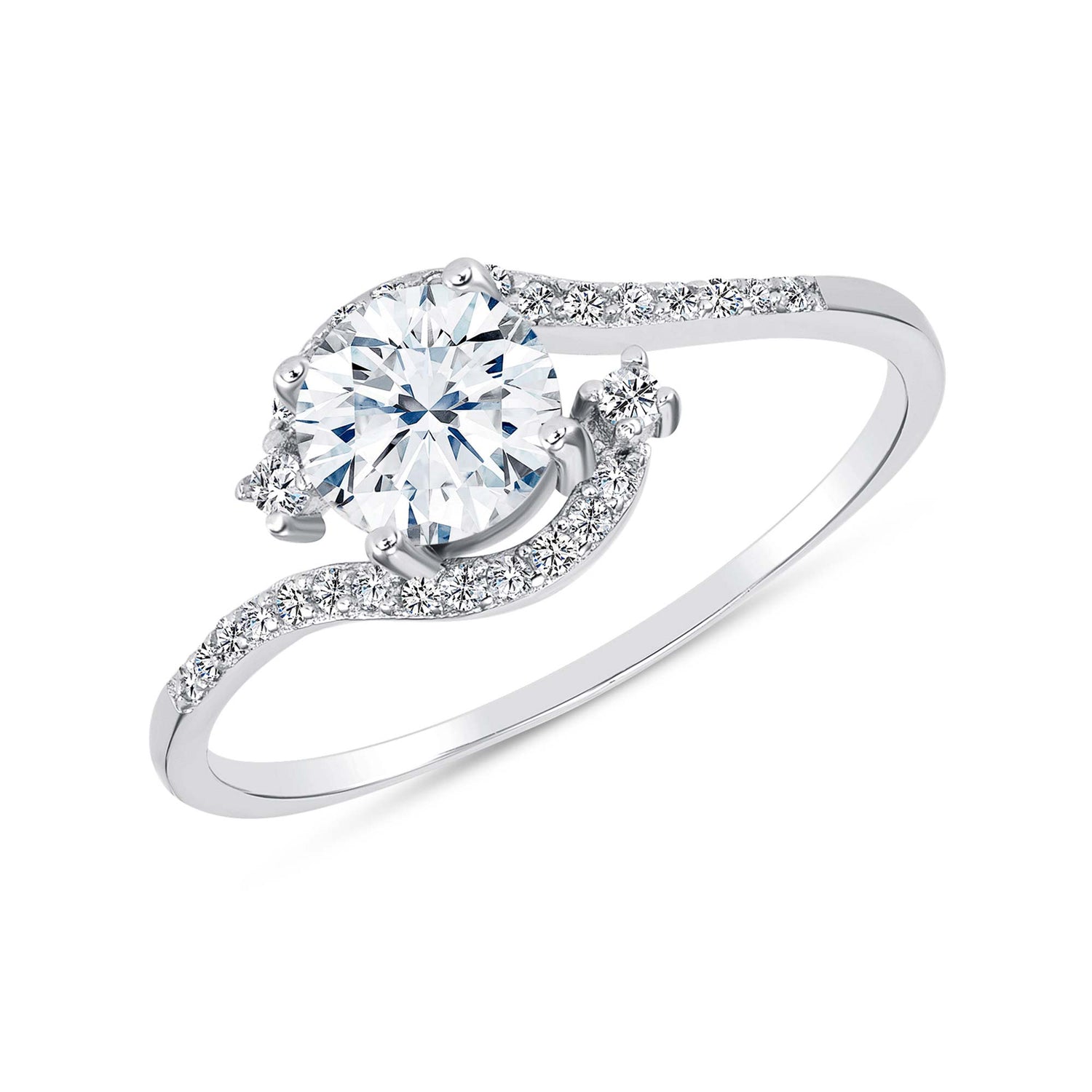 Sterling Silver Dainty Solitaire Ring