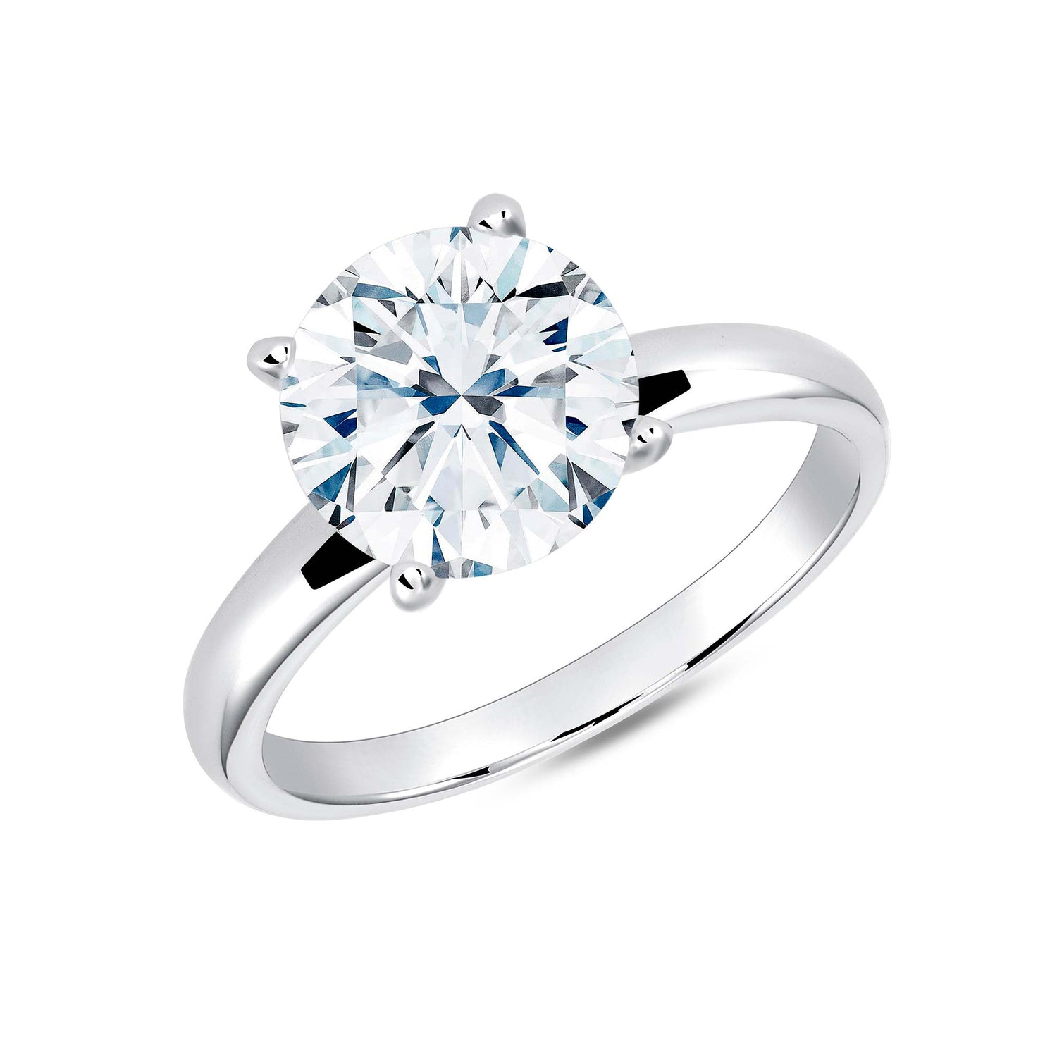 Sterling Silver Solitaire Plain Ring