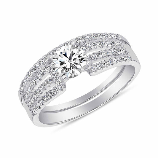 Sterling Silver 2 Piece Wedding Ring