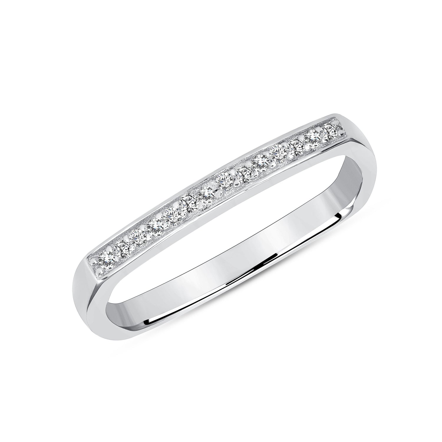 Sterling Silver Square Nid Finger Band