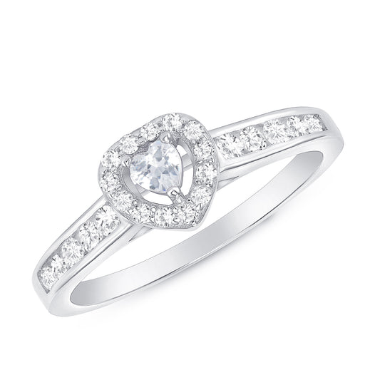 Silver 925 Trios Heart Shape Cubic Zirconia Rings. GR862