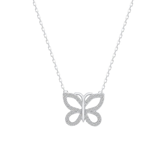 Silver 925 Butterfly Necklace. HJ128