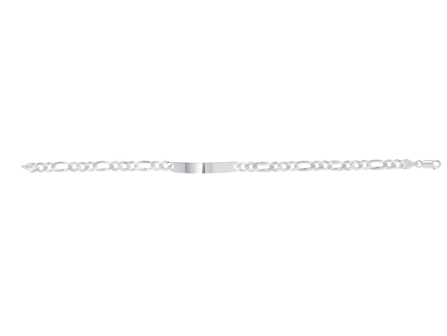 Silver 925 Figaro 080 ID Bracelet. IDF080