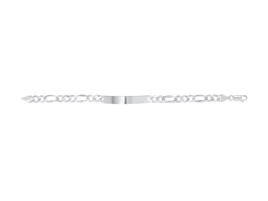 Silver 925 Figaro 150 ID Bracelet. IDF150