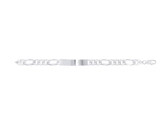 Silver 925 Figaro 300 ID Bracelet. IDF300