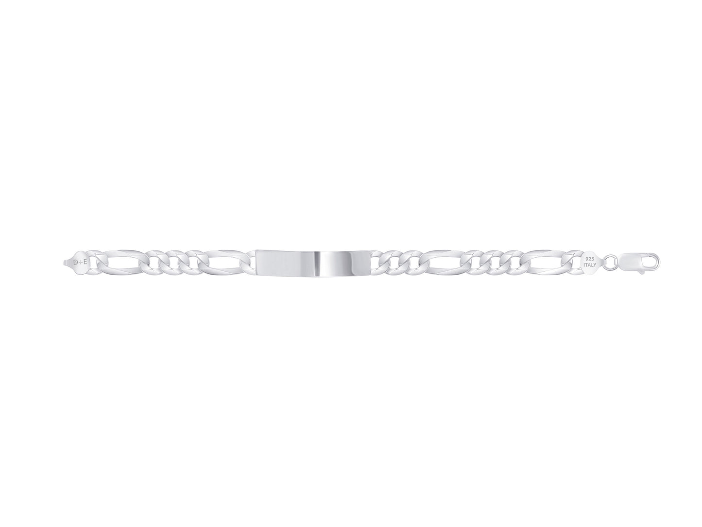 Silver 925 Figaro 250 ID Bracelet. IDF250