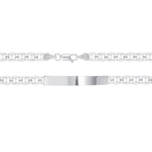 Silver 925 Rhodium Plated Marina 060 ID Bracelet. IDM060