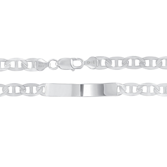 Silver 925 Rhodium Plated Marina 150 ID Bracelet. IDM150
