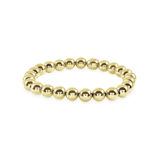 ITBALL20-YG. Silver 925 Gold Plated Ball 8 mm. Bracelet