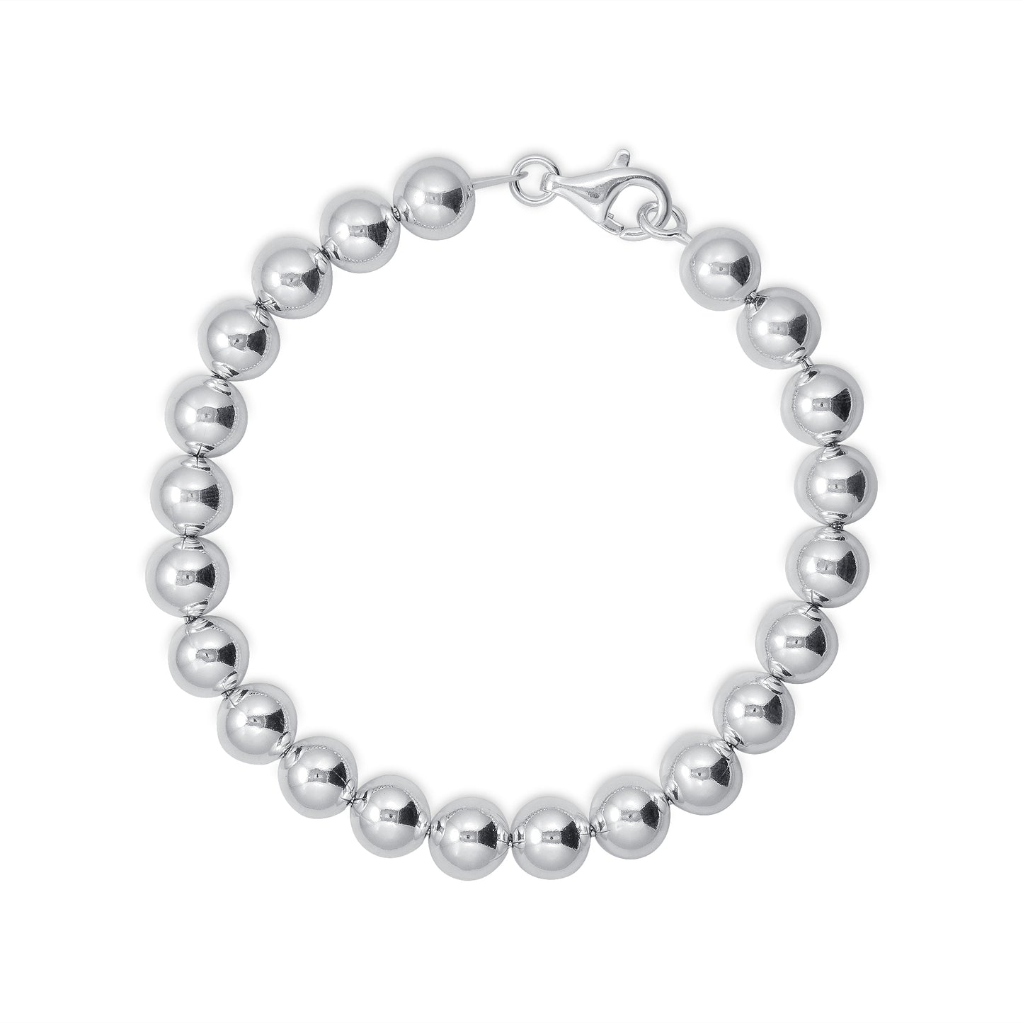 ITBALL8-WG. Silver 925 Plain Ball 8 mm. bracelet