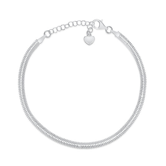 Silver 925 Rhodium Plated Magic Flex 4mm Bracelet. ITBR694-RHD