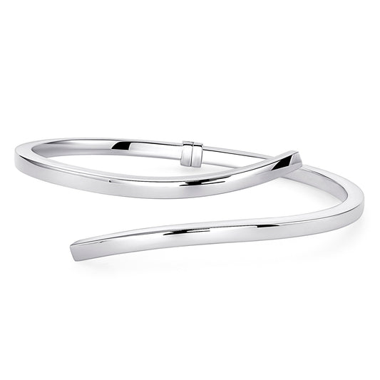 Silver 925 Rose Gold Plated Italian Hollow Endless Bangle. ITBR696-RG