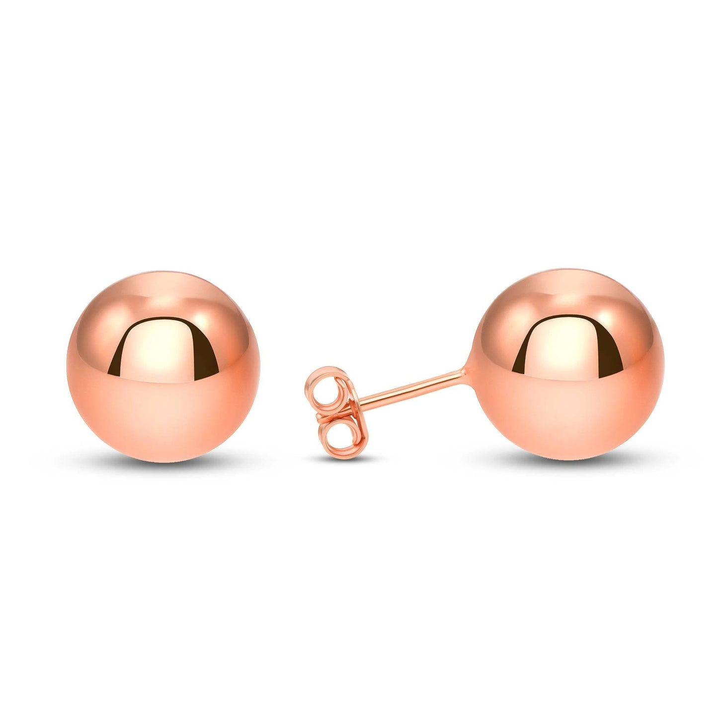 Silver 925 Rose Gold Plated 12MM Ball Stud. ITE05-12MMRG