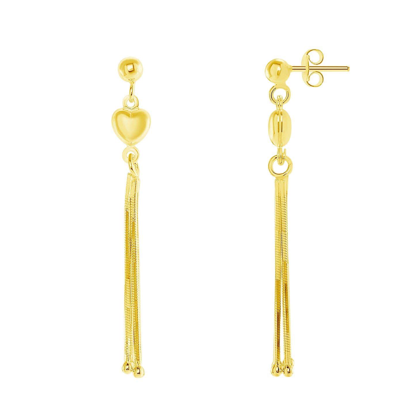 Silver 925 Yellow Gold Plated Long Earring 3 Lines. ITE205-YG